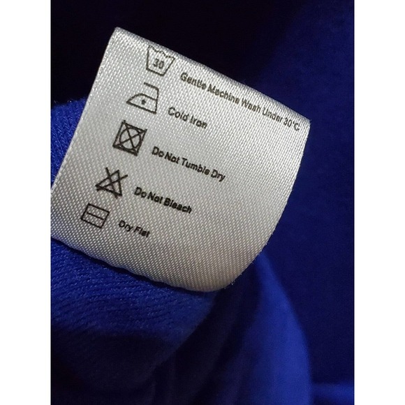 Moqivgi Women's Solid Blue Rayon V-Neck Long Sleeve Knee Length Dress Medium - Picture 7 of 10